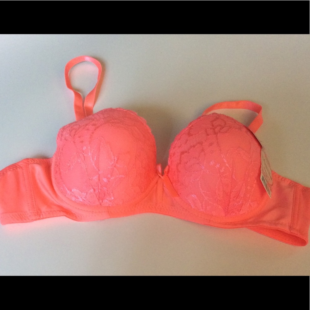 Ladies Floral Lace Detail Push Up Bra 36B